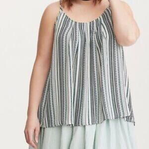 Torrid cream & green striped tank top size 00X